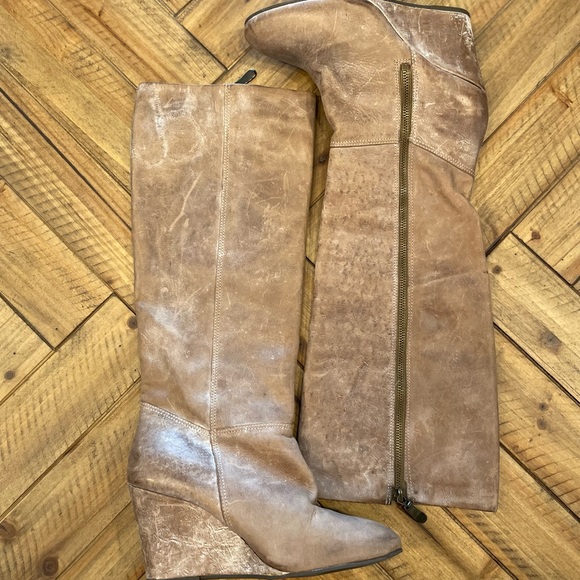 STEVEN BY STEVE MADDEN Meteour Tall Wedge Leather Boots - Picture 2 of 5